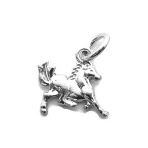.925 Horse Running Sterling Silver Pendant Charm